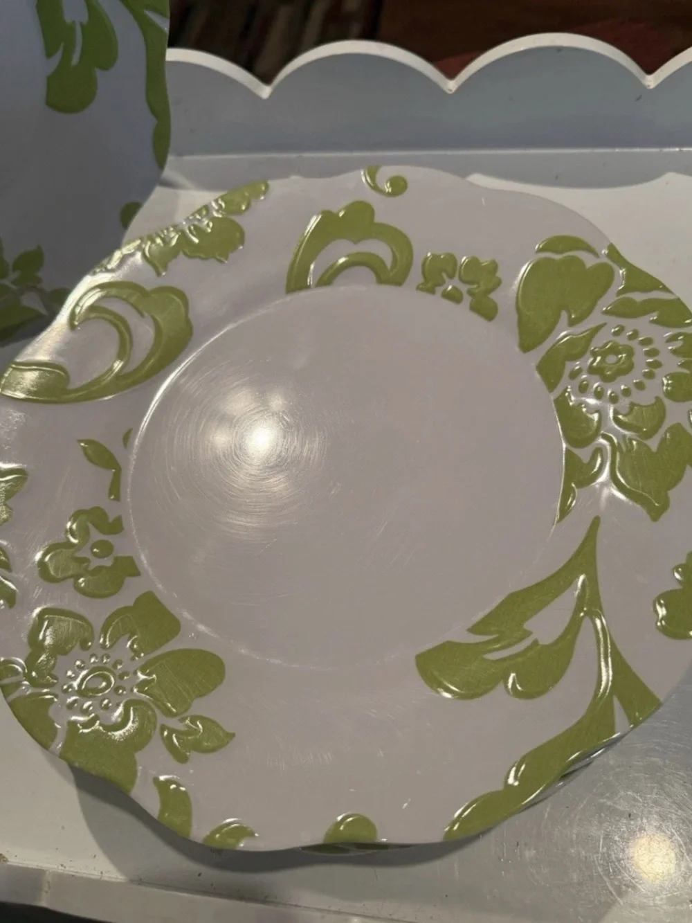 6 BETTER HOMES & Gardens Citrus Blossom Dinner Plates Lime Green Melamine. 10.5”